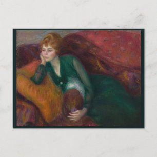 Carte Postale Jeune femme en vert, William James Glackens