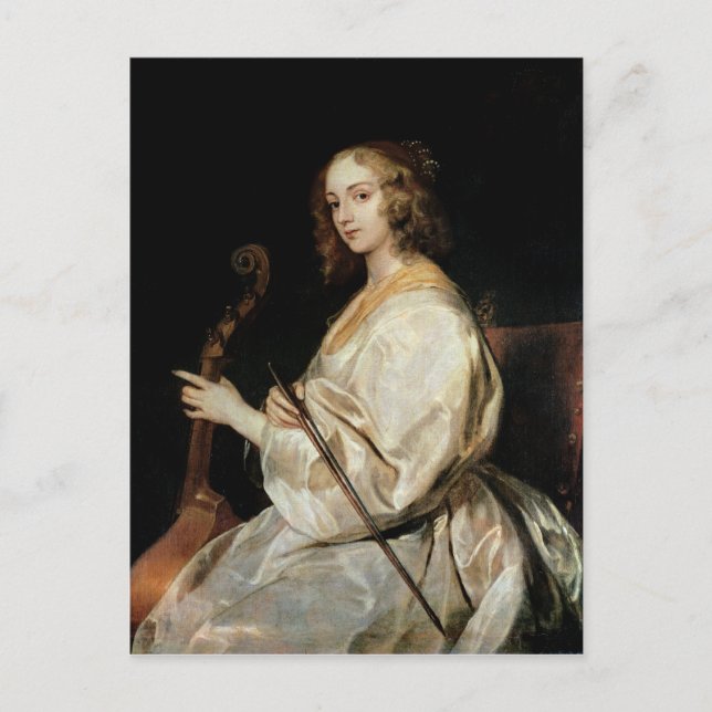 Carte Postale Jeune femme jouant une Viola da Gamba (Devant)