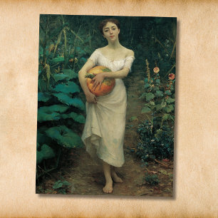 Carte Postale Jeune Fille au potiron Zonaro 1889