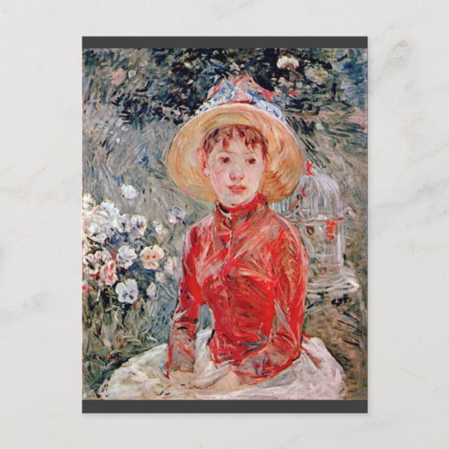Carte Postale Jeune fille avec cage par Berthe Morisot (Devant)