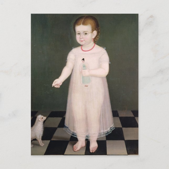 Carte Postale Jeune fille avec une poupée, 1838 (Devant)