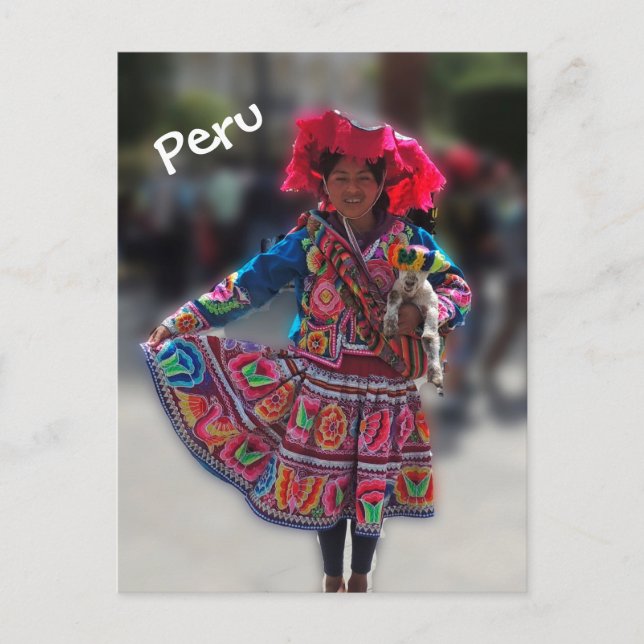 Carte Postale Jeune fille Inka à Arequipa Pérou (Devant)