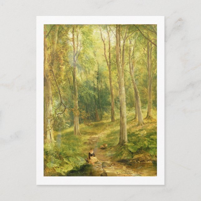 Carte Postale Jeune fille se baigner les pieds (Devant)