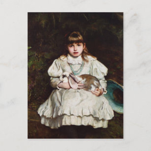 Carte postale Jeune fille tenant un animal de comp