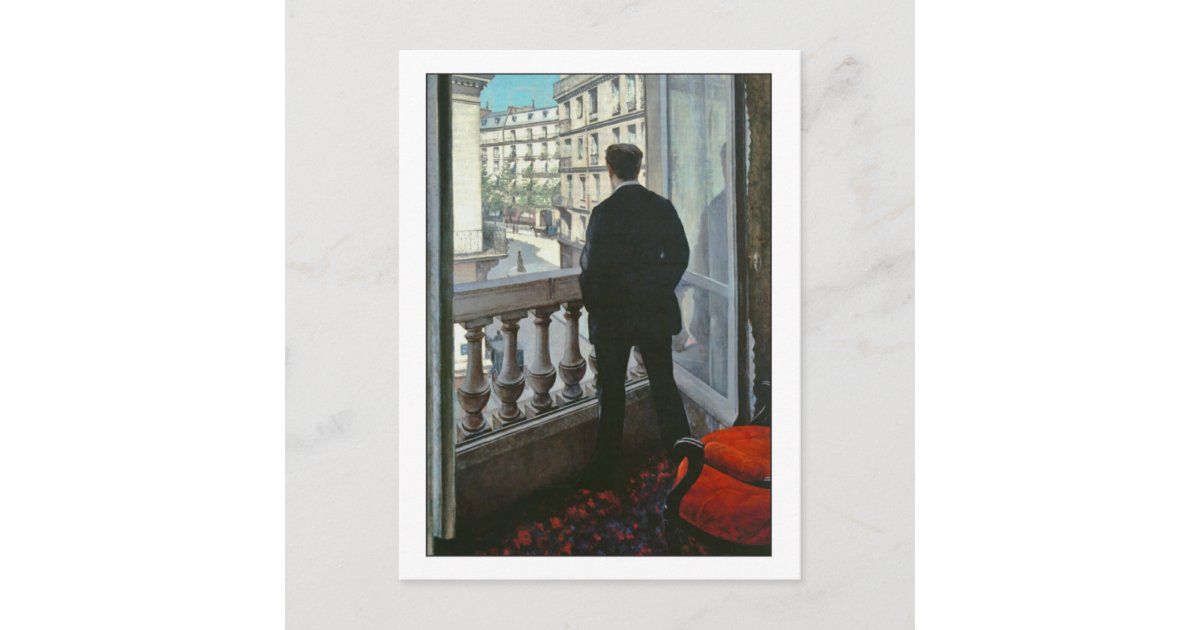Carte Postale Jeune homme à la fenêtre par Gustave Caillebotte | Zazzle.fr