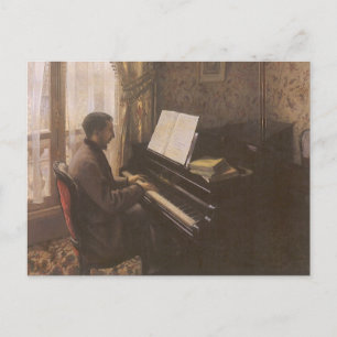 Carte Postale Jeune homme jouant au piano par Gustave Caillebott