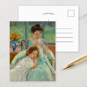 Carte Postale Jeune mère coudre   Mary Cassatt