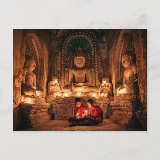 Carte Postale Jeune moine dans les temples de Bagan Postcarte (Devant)