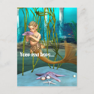 Carte Postale Jeune sirène Fantastique sous-marine pour enfants