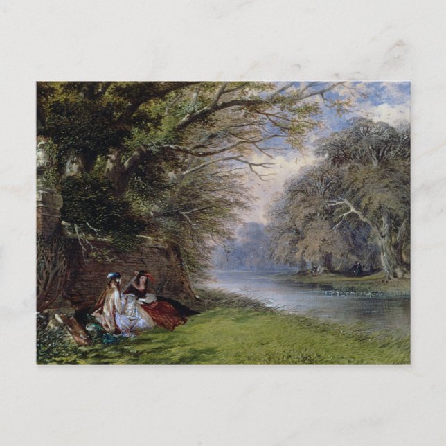 Carte Postale Jeunes femmes au bord d'une rivière (Devant)