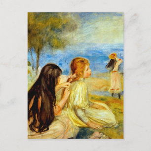 Carte Postale Jeunes filles bord de mer belle peinture Renoir