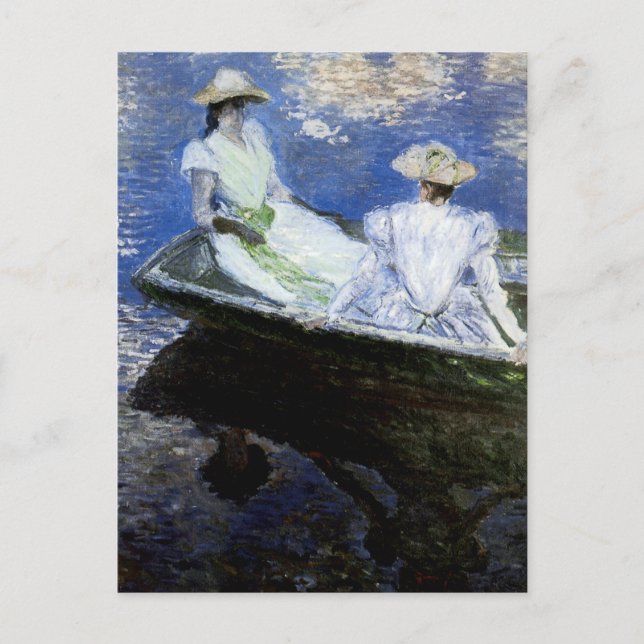 Carte Postale Jeunes filles dans le bateau d'aviron (Devant)