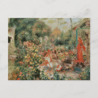 Carte Postale Jeunes filles dans un jardin - Pierre Auguste Reno