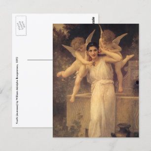 Carte Postale Jeunesse par Bouguereau, Portrait d'anges victorie