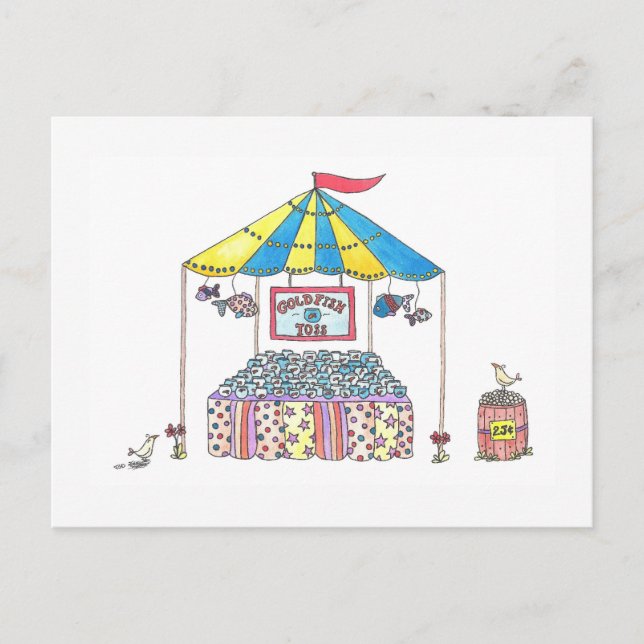 Carte Postale Jeux de lancer de poissons rouges (Devant)