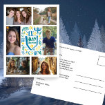 Carte Postale JEUX HANOUKKA Doodle CUSTOM 6 PHOTO Holiday<br><div class="desc">J'espère que vous aimez ce design de vacances. Cliquez sur "personnaliser" pour éditer et ajouter vos propres photos et texte à l'avant et à l'arrière. Consultez ma boutique pour trouver des articles plus assortis comme des autocollants, des tasses, des serviettes, du papier d'emballage ainsi que d'autres motifs de vacances. Merci...</div>