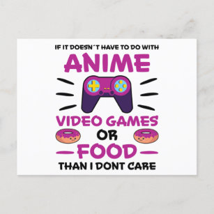 Carte Postale Jeux Vidéo Anime Nourriture Manga Japon Fun Kawaii