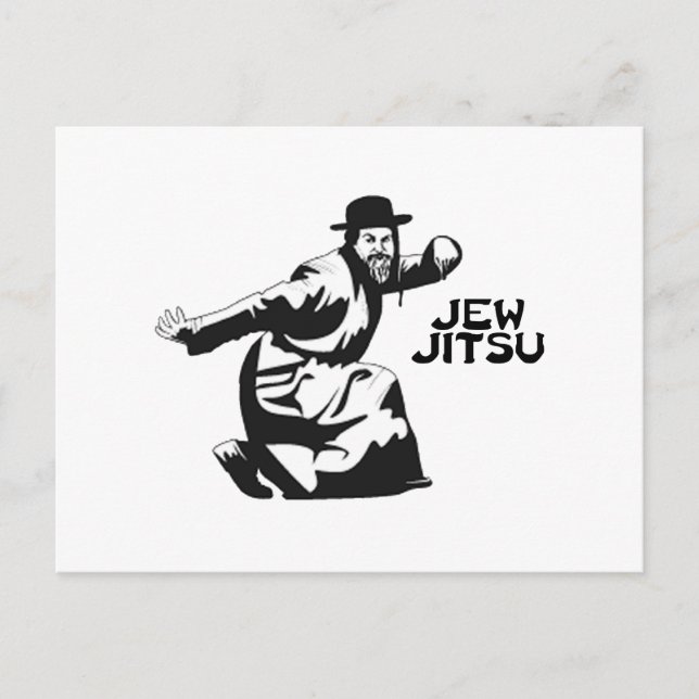 Carte postale Jew Jitsu | Cadeaux Juifs Bar Mitzva (Devant)
