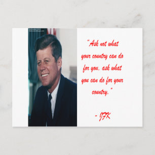 Carte Postale JFK & Citation de Ne Pas Demander
