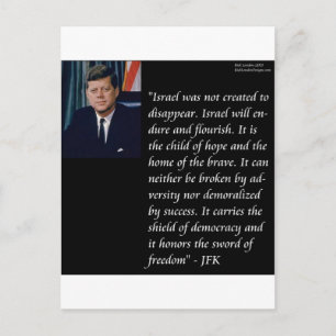 Carte Postale JFK et Citation célèbre Re Israel