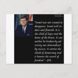 Carte Postale JFK et Citation célèbre Re Israel