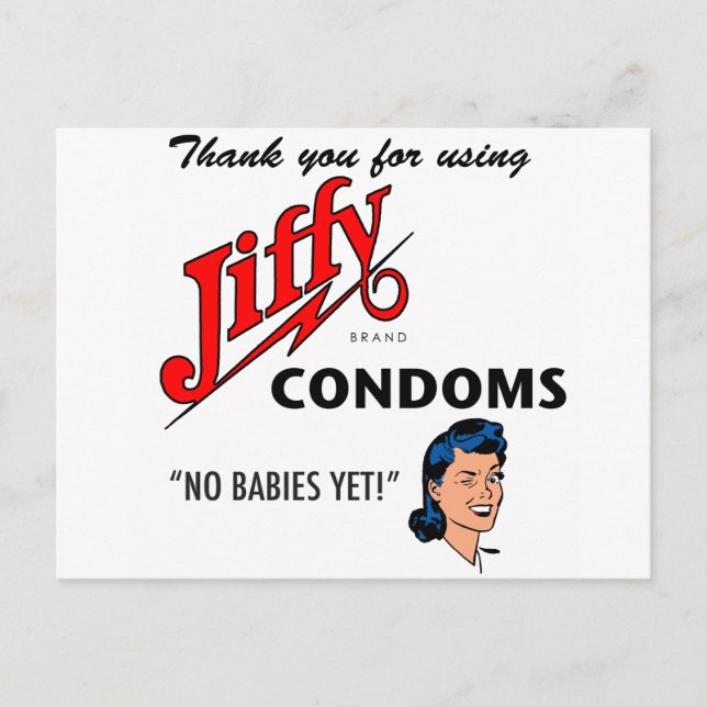Carte Postale Jiffy Brand Condom Gear ! (Devant)