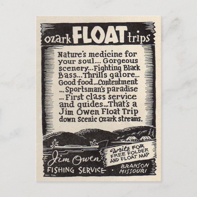 Carte Postale Jim Owen Float Trip Branson Missouri (Devant)