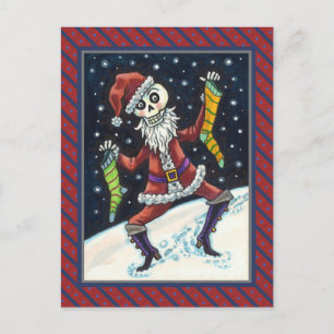 CARTE POSTALE JINGLE BONES PÈRE NOËL, SKELETON VACANCES & STOCKI