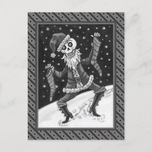CARTE POSTALE JINGLE BONES PÈRE NOËL, SKELETON VACANCES & STOCKI