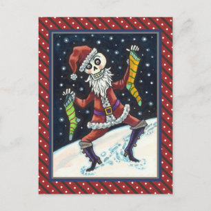 CARTE POSTALE JINGLE BONES PÈRE NOËL, SKELETON VACANCES & STOCKI