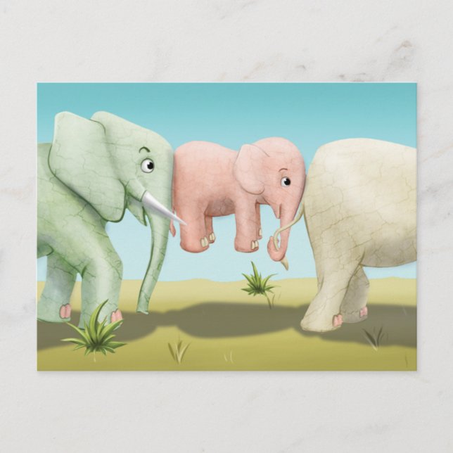 Carte postale Jingle Jingle Little Gnome Elephants (Devant)