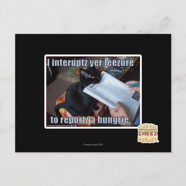 Carte Postale J'interpelle yer Leezure (Devant)