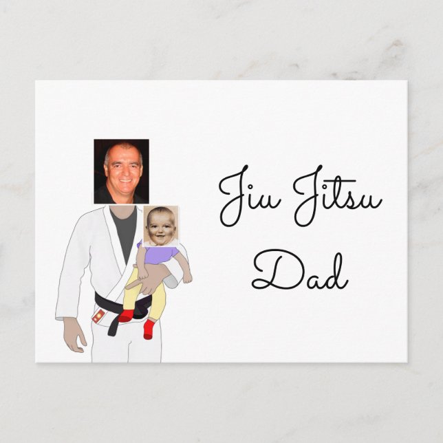 Carte Postale Jiu Jitsu papa photos personnalisées et texte manu (Devant)