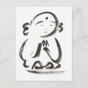 Carte postale Jizo Monk en blanc