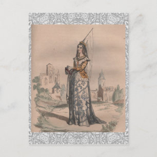 Carte Postale Joan d'Arc Moyen-Age Dentelle de costume de mode f