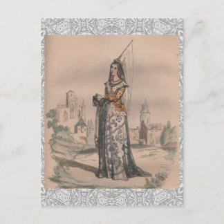 Carte Postale Joan d'Arc Moyen-Age Dentelle de costume de mode f