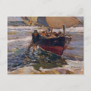 Carte Postale Joaquín Sorolla - Beaching the Boat (étude)