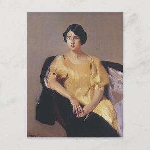 Carte Postale Joaquín Sorolla- Elena dans une tunique jaune