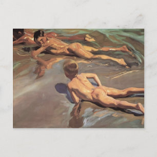 Carte Postale Joaquín Sorolla - Enfants sur la plage