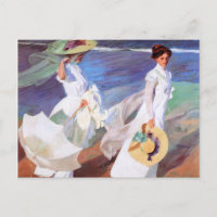 Joaquin Sorolla Femmes Promenade Plage