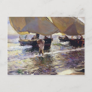 Carte Postale Joaquín Sorolla - L'arrivée des bateaux