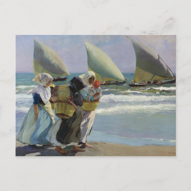 Carte Postale Joaquin Sorolla - Les Trois Voiles (Devant)