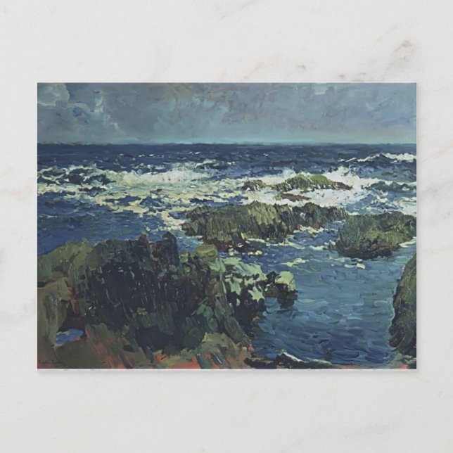 Carte Postale Joaquín Sorolla- Mer et rochers en San Esteban (Devant)
