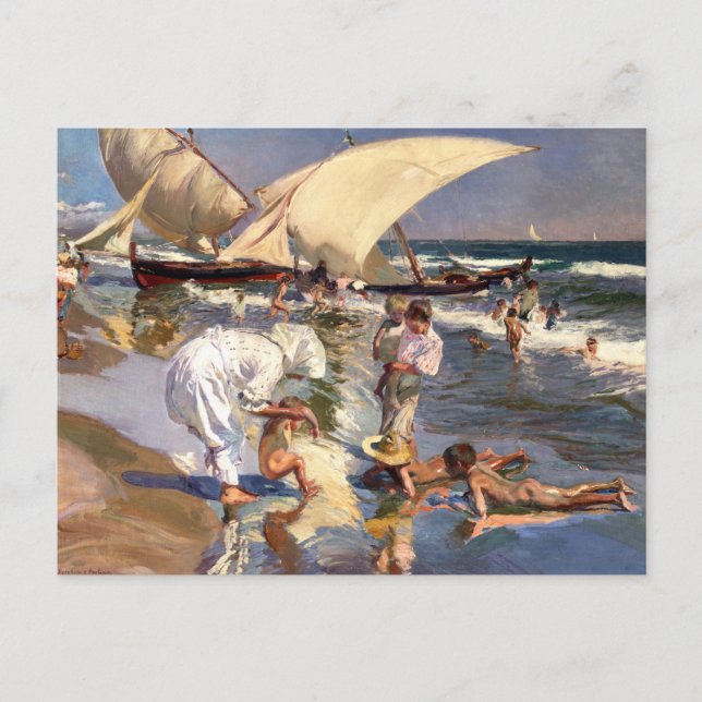 Carte Postale Joaquin Sorolla - Valencia Beach by Morning Light (Devant)