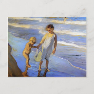 Carte Postale Joaquín Sorolla- Valencia, Les filles sur une plag