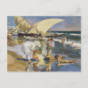 Carte Postale Joaquín Sorolla- Valencia plage le matin lumière
