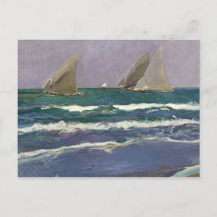 Carte Postale Joaquin Sorolla - Voiles de navires dans la mer