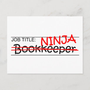 Carte Postale Job Title Ninja Bookkeeper