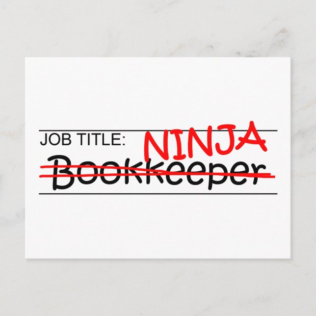 Carte Postale Job Title Ninja Bookkeeper (Devant)