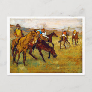 Carte Postale Jockey et Cheval (avant la course), Edgar Degas